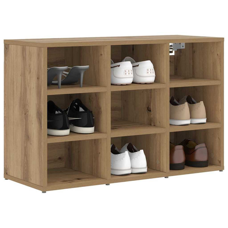 Vidaxl schoenenkast 77,5 x 30 x 51 cm bewerkt hout artisanaal eiken