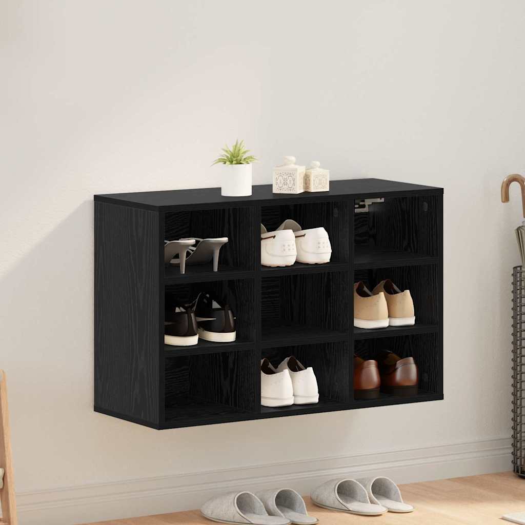 Vidaxl schoenenkast 77,5 x 30 x 51 cm bewerkt hout zwart eiken