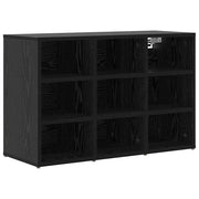 Vidaxl schoenenkast 77,5 x 30 x 51 cm bewerkt hout zwart eiken - afbeelding 2