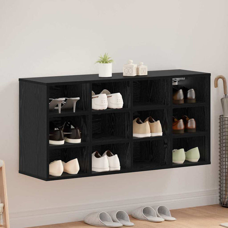 Vidaxl schoenenkast 103 x 30 x 51 cm bewerkt hout zwart eiken