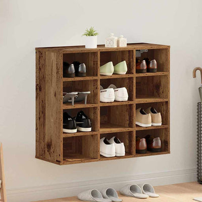 Vidaxl schoenenkast 77,5 x 30 x 67 cm bewerkt hout oud hout