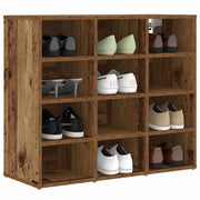 Vidaxl schoenenkast 77,5 x 30 x 67 cm bewerkt hout oud hout - afbeelding 3