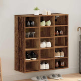 Vidaxl schoenenkast 77,5 x 30 x 83,5 cm bewerkt hout oud hout - afbeelding 1