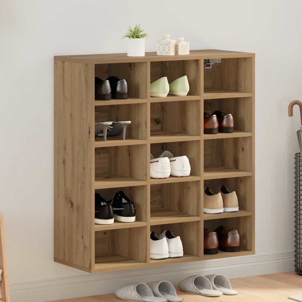 Vidaxl schoenenkast 77,5 x 30 x 83,5 cm bewerkt hout artisanaal eiken