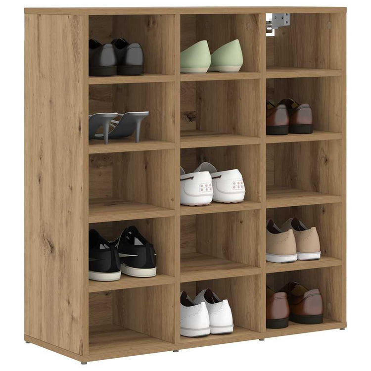 Vidaxl schoenenkast 77,5 x 30 x 83,5 cm bewerkt hout artisanaal eiken