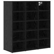 Vidaxl schoenenkast 77,5 x 30 x 83,5 cm bewerkt hout zwart eiken - afbeelding 2