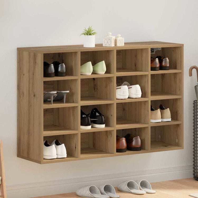 Vidaxl schoenenkast 103 x 30 x 67 cm bewerkt hout artisanaal eiken