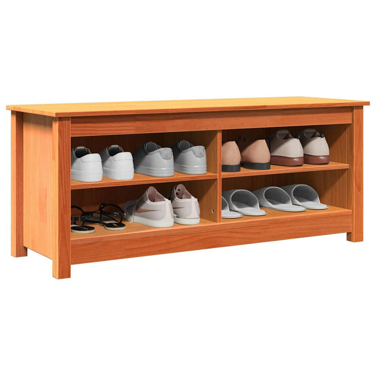 Vidaxl opslagbank 110 x 38 x 45,5 cm massief grenenhout wasbruin
