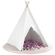 Vidaxl teepee tent wit 120 x 120 x 150 cm stof en plastic - afbeelding 3