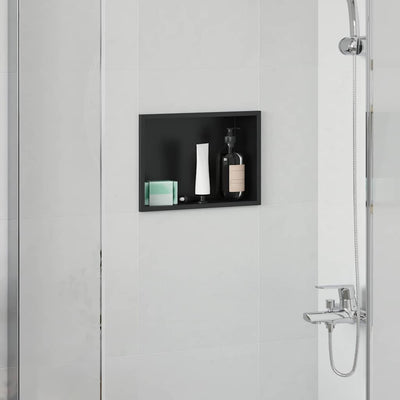 Vidaxl douche niche zwart 30 x 20 x 9,5 cm roestvrij staal