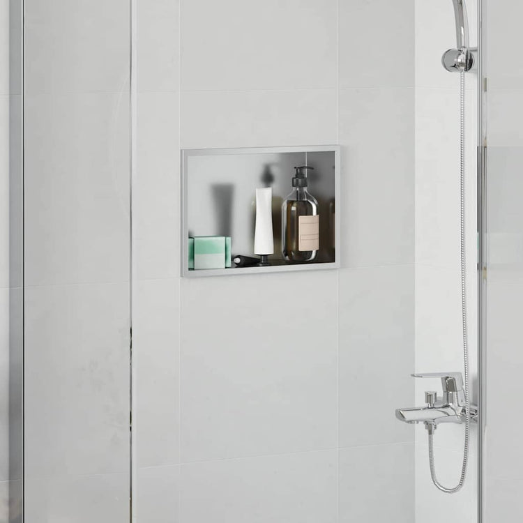 Vidaxl douche niche zilver 30 x 20 x 9,5 cm roestvrij staal