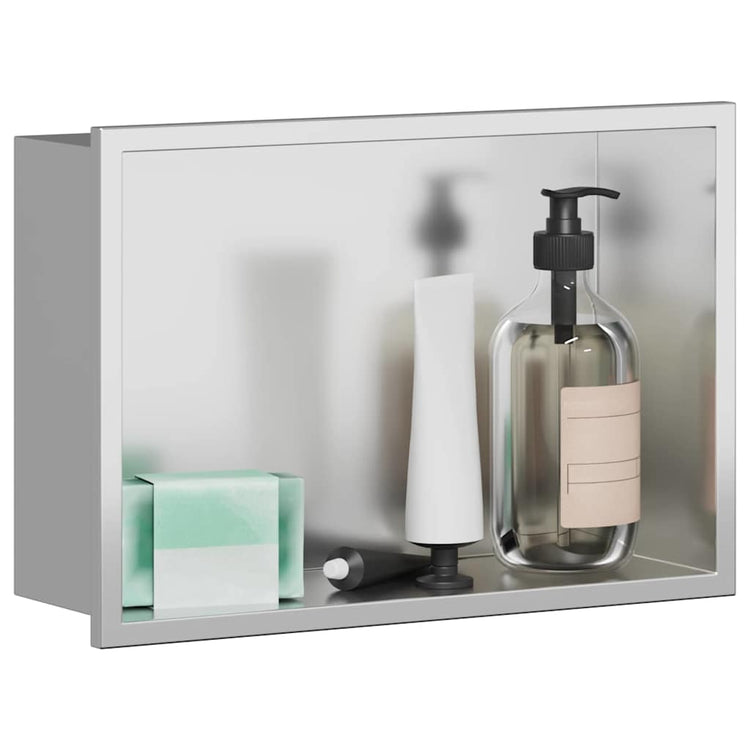 Vidaxl douche niche zilver 30 x 20 x 9,5 cm roestvrij staal