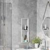 Vidaxl douche niche wit 60 x 20 x 9,5 cm roestvrij staal