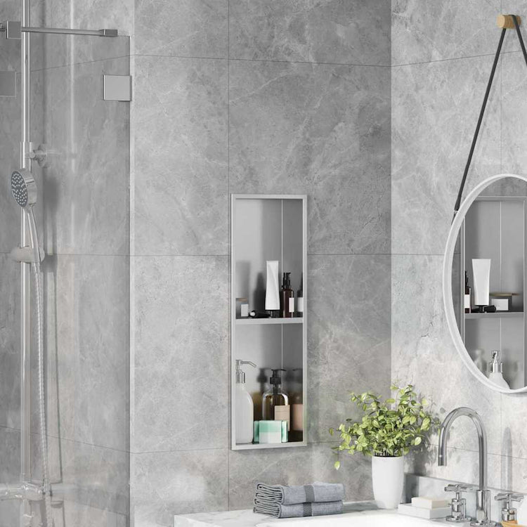 Vidaxl douche niche zilver 60 x 20 x 9,5 cm roestvrij staal