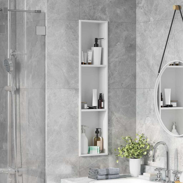 Vidaxl douche niche wit 90 x 20 x 9,5 cm roestvrij staal