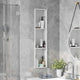 Vidaxl douche niche wit 90 x 20 x 9,5 cm roestvrij staal