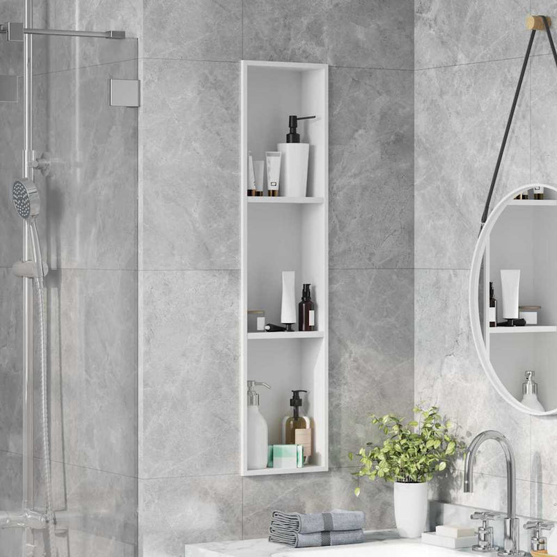 Vidaxl douche niche wit 90 x 20 x 9,5 cm roestvrij staal
