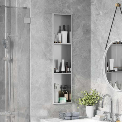 Vidaxl douche niche zilver 90 x 20 x 9,5 cm roestvrij staal