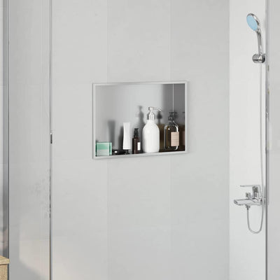 Vidaxl douche niche zilver 45 x 30 x 9,5 cm roestvrij staal