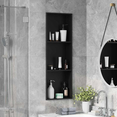 Vidaxl douche niche zwart 90 x 30 x 9,5 cm roestvrij staal