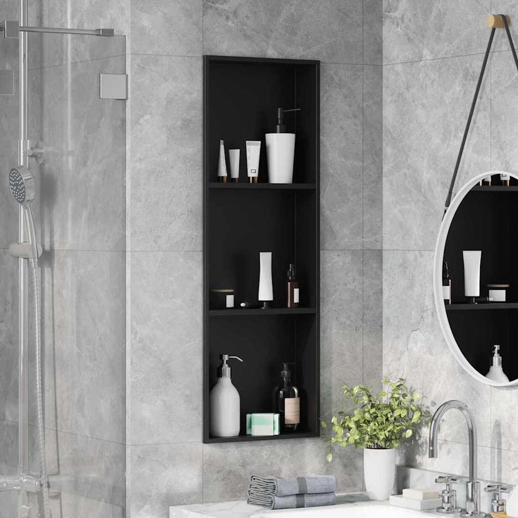Vidaxl douche niche zwart 92 x 32 x 10 cm roestvrij staal
