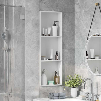Vidaxl douche niche wit 90 x 30 x 9,5 cm roestvrij staal
