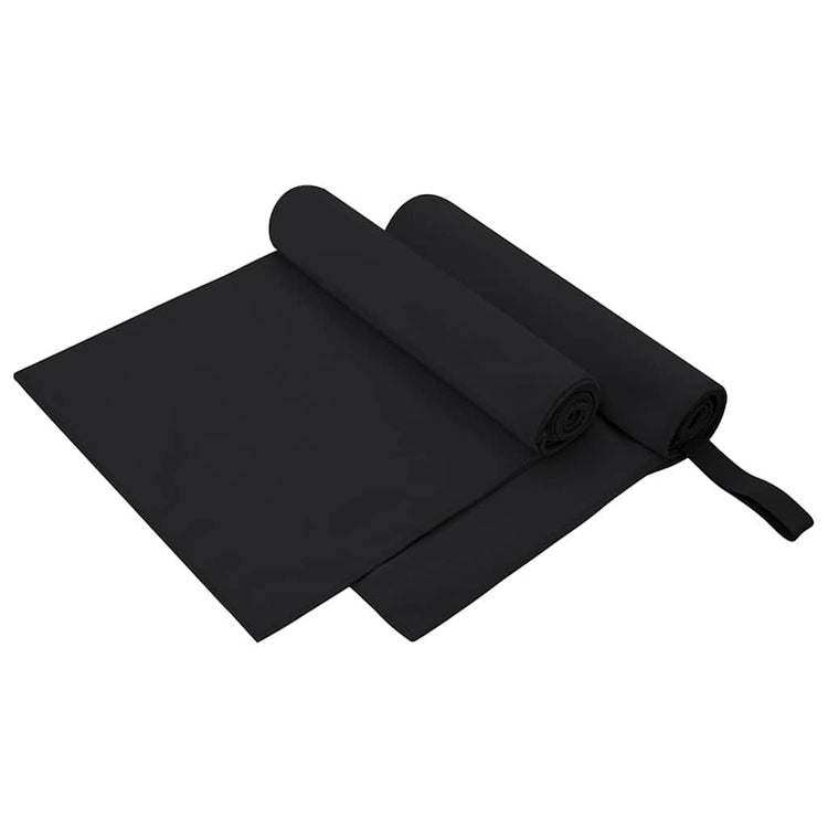 Vidaxl sporthanddoeken 2 pcs zwart 100 x 50 cm polyester en polyamide