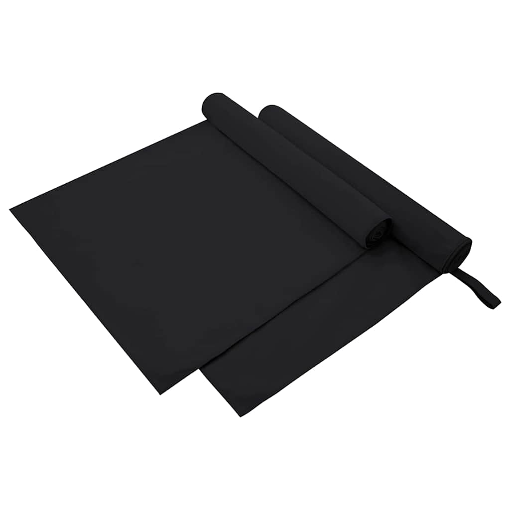 Vidaxl sporthanddoeken 2 st zwart 180 x 90 cm