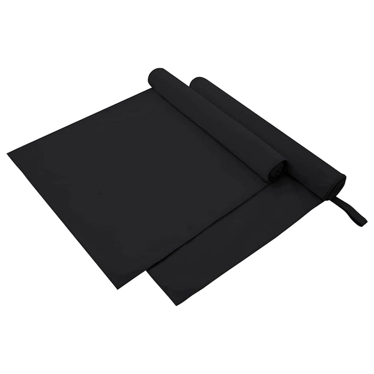 Vidaxl sporthanddoeken 2 st zwart 180 x 90 cm