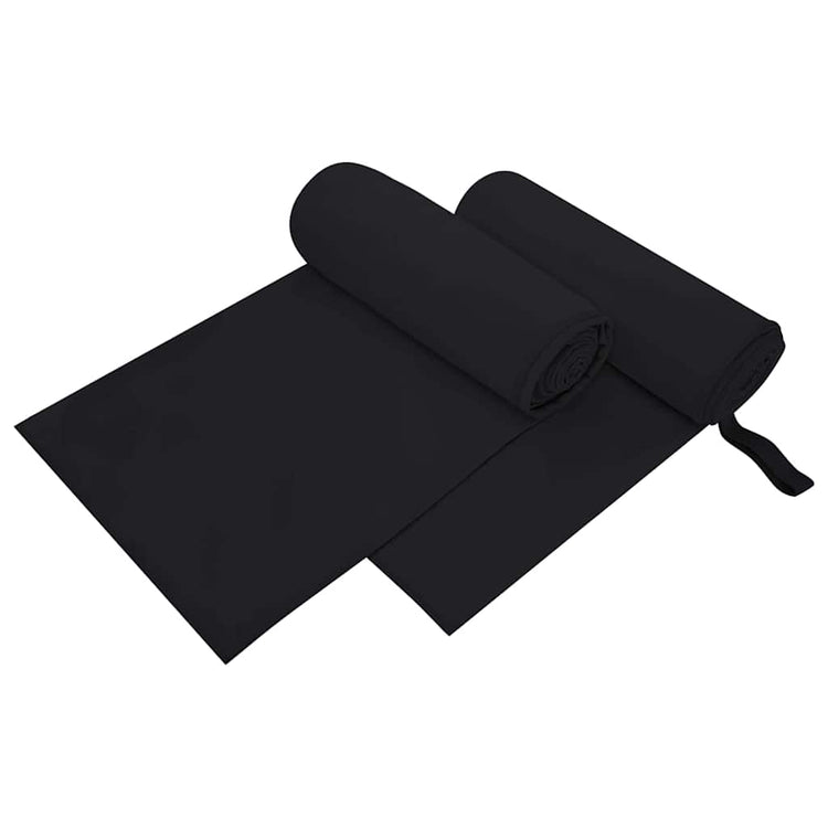 Vidaxl sporthanddoeken 2 st zwart 200 x 100 cm polyester en polyamide