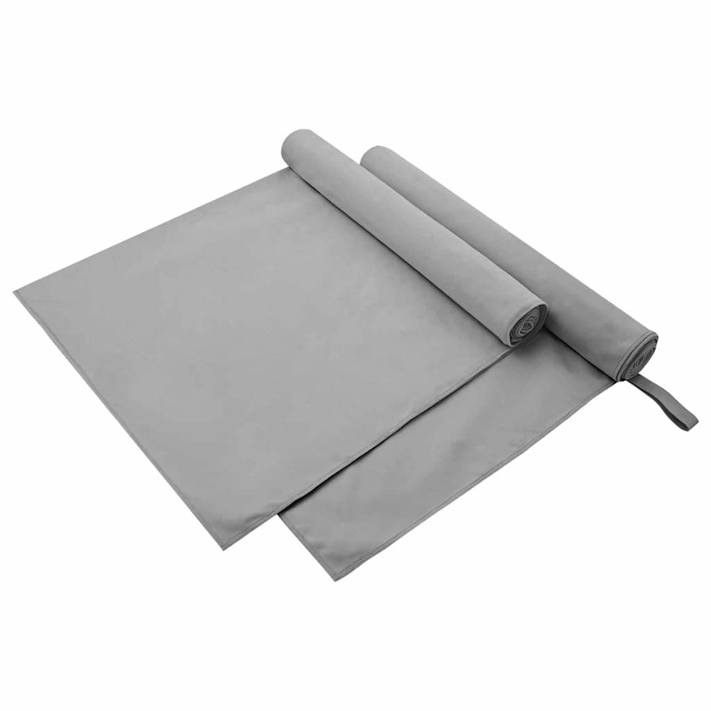 Vidaxl sporthanddoeken 2 st donkergrijs 90 x 180 cm
