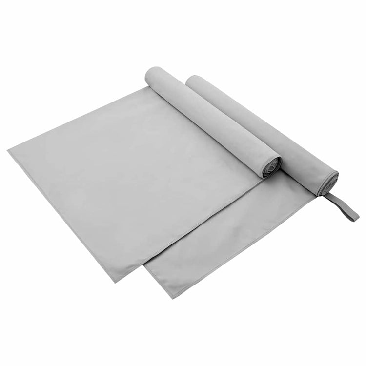 Vidaxl sporthanddoeken 2 st grijs 180 x 90 cm polyester en polyamide