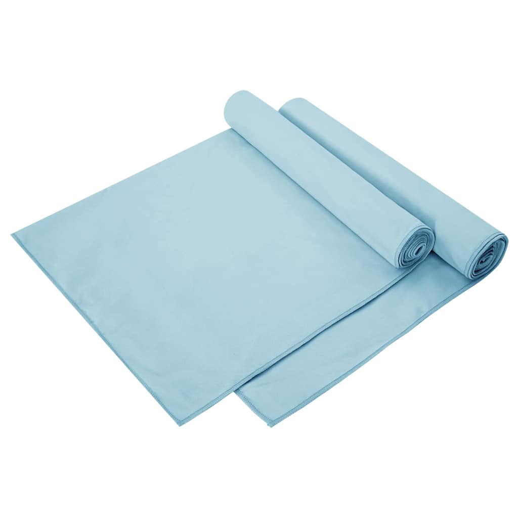 Vidaxl sporthanddoeken 2 st blauw 140 x 70 cm polyester en polyamide
