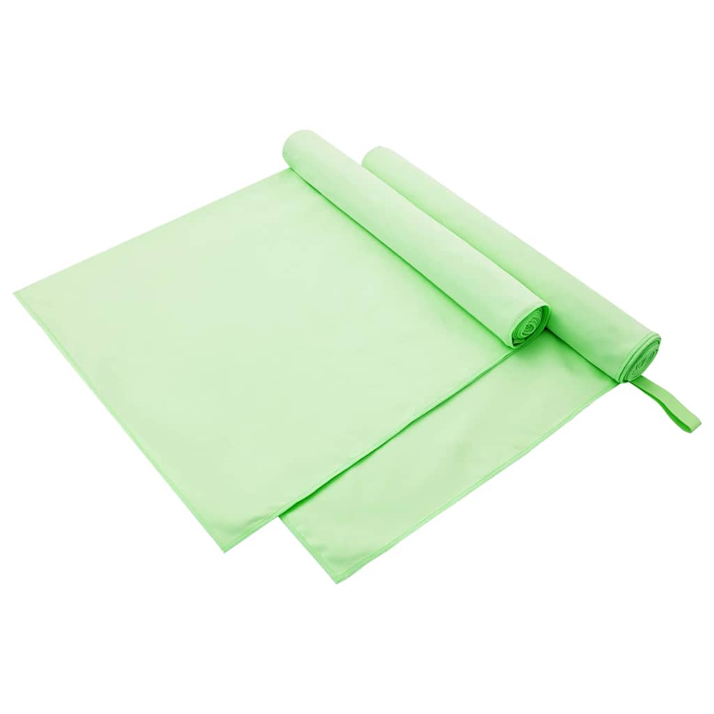 Vidaxl sporthanddoeken 2 st groen 180 x 90 cm polyester en polyamide