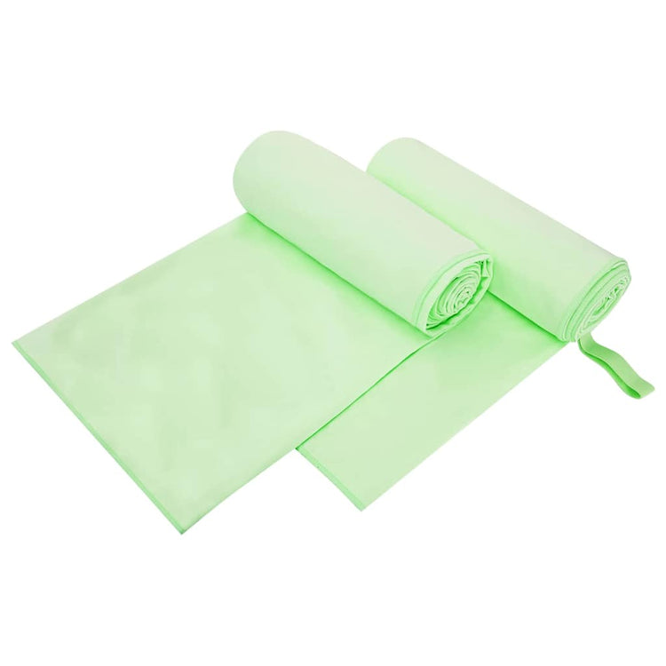 Vidaxl sporthanddoeken 2 st groen 200 x 100 cm polyester en polyamide