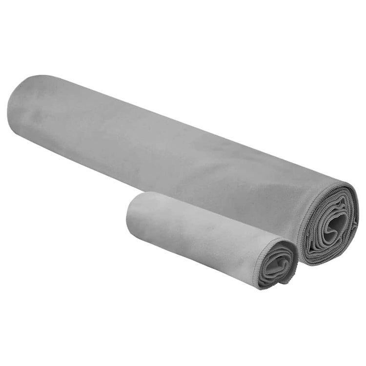 Vidaxl set van sporthanddoeken 2 st donkergrijs