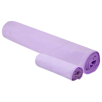Vidaxl set van sporthanddoeken 2 st paars 50 x 30 cm, 200 x 100 cm