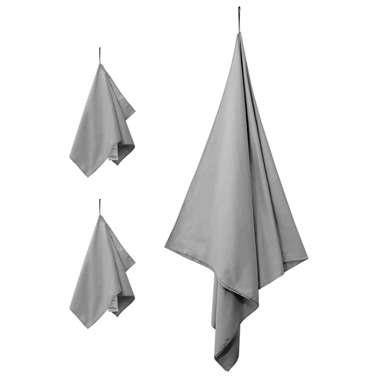 Vidaxl set van sporthanddoeken 3 st donkergrijs 210 x 100 cm