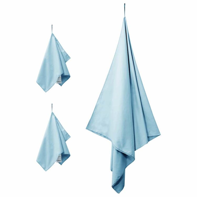 Vidaxl set van sporthanddoeken 3 st blauw 210 x 100 cm