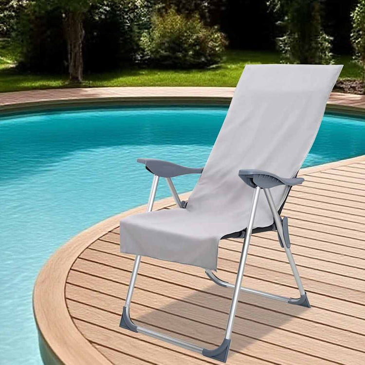 Vidaxl buiten stoel handdoeken 2 pcs grijs 130 x 60 cm