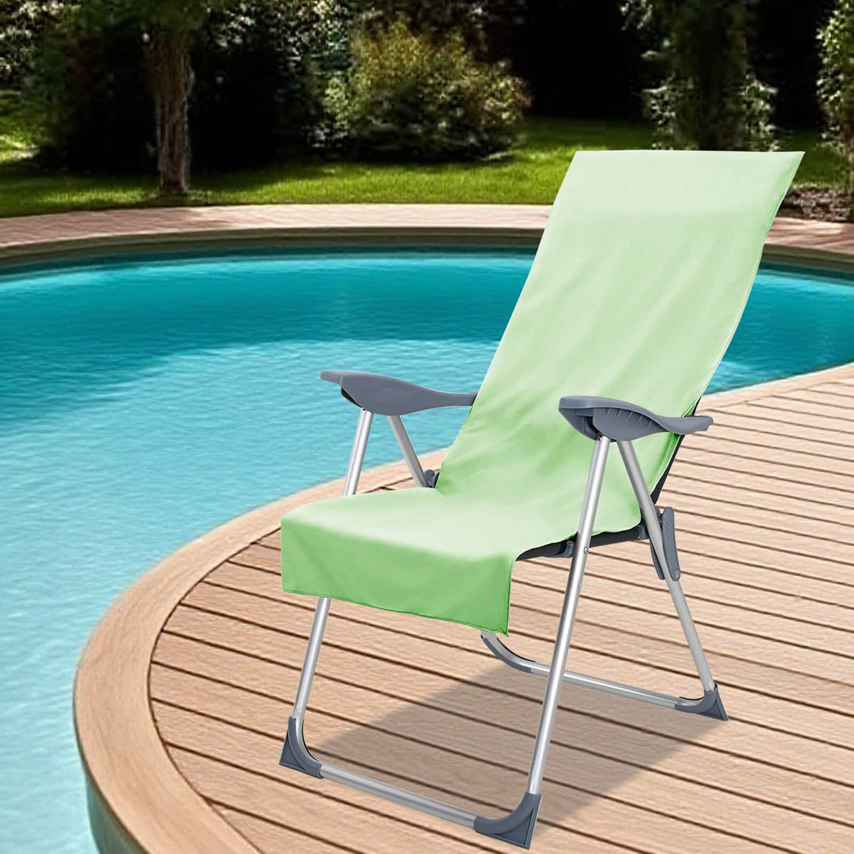 Vidaxl buiten stoel handdoeken 2 st groen 130 x 60 cm