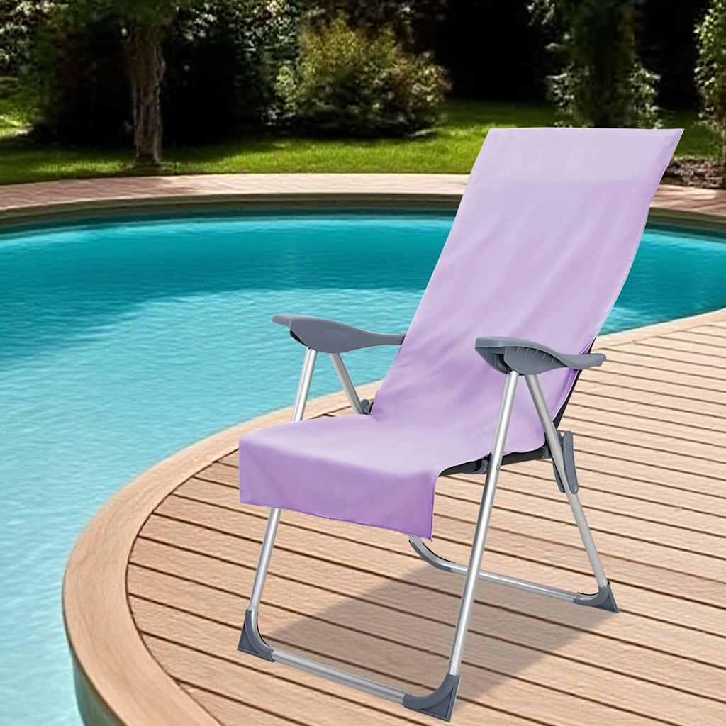 Vidaxl buiten stoel handdoeken 2 st paars 130 x 60 cm
