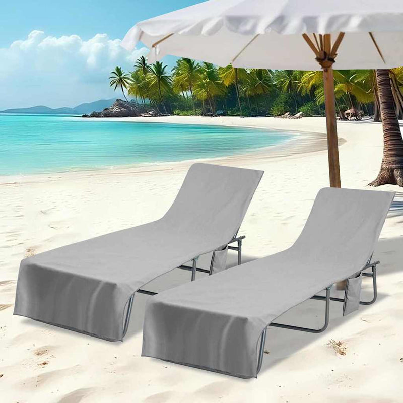Vidaxl ligbedhanddoeken 2 pcs donkergrijs 210 x 75 cm