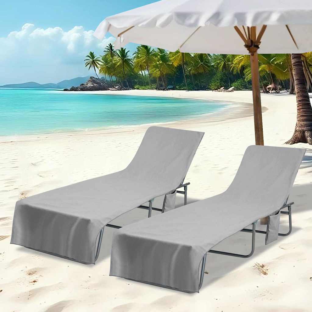 Vidaxl ligbedhanddoeken 2 pcs donkergrijs 210 x 75 cm