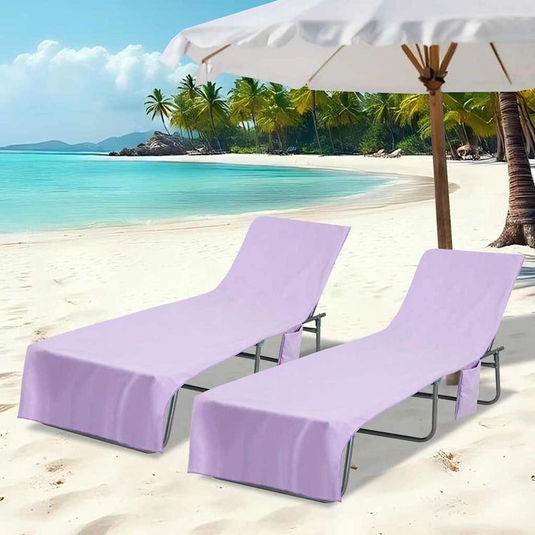 Vidaxl ligbedhanddoeken 2 pcs paars 210 x 75 cm polyester en polyamide