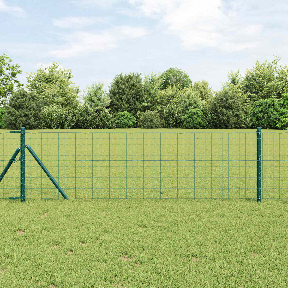 Vidaxl hekpaal 12 st groen 100 cm poedergecoat staal
