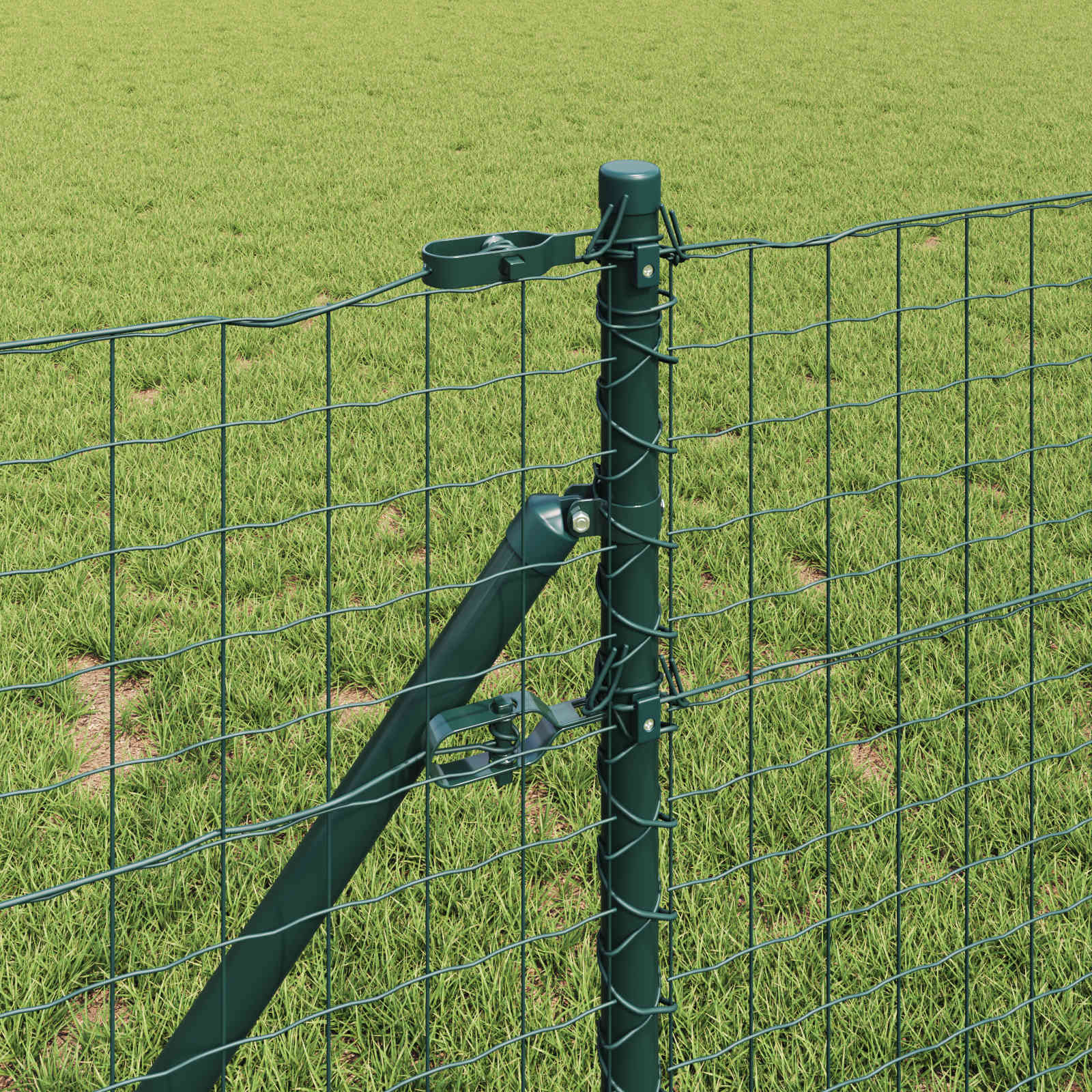 Vidaxl afrasteringspaal 2 pcs groen 110 cm poedergecoat staal