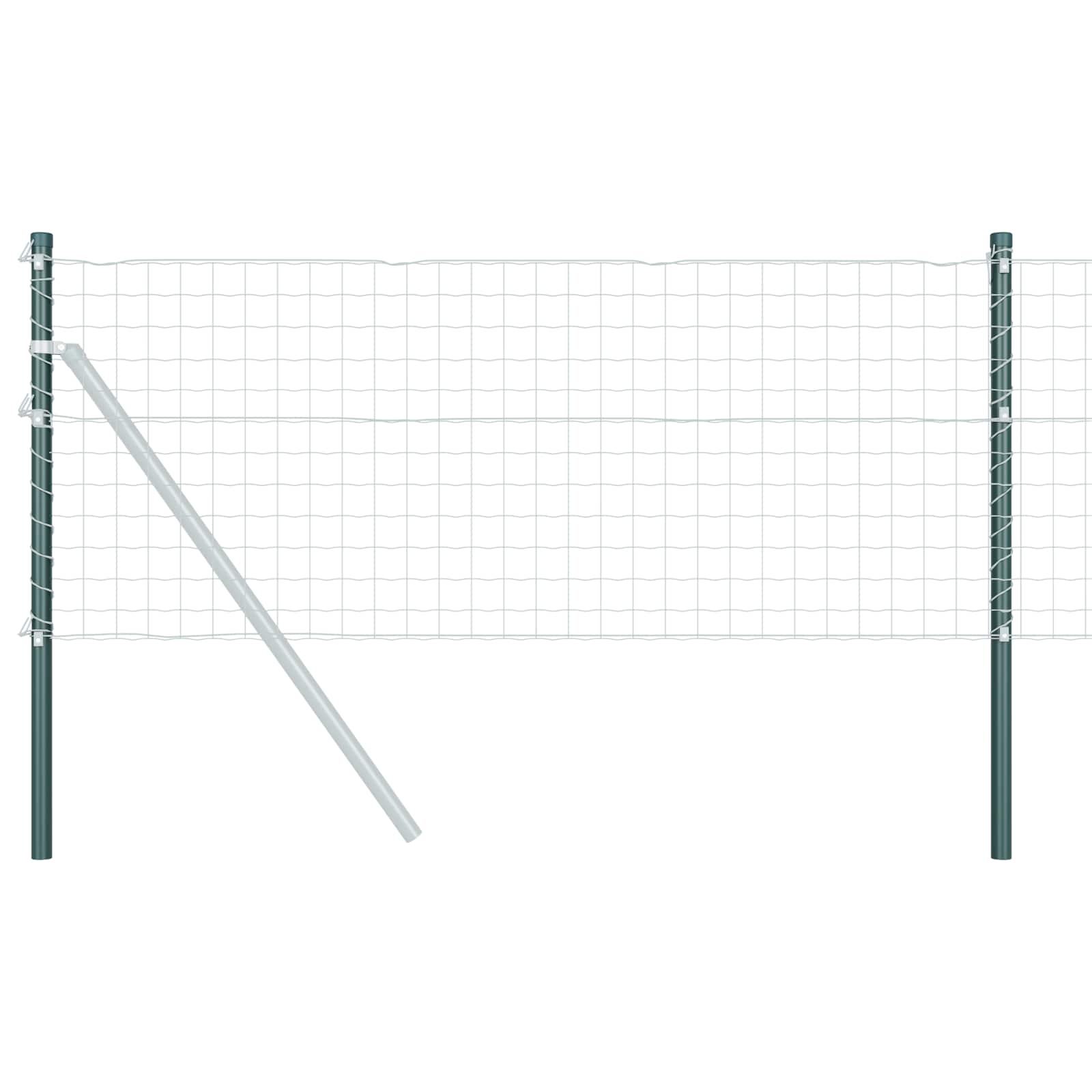 Vidaxl afrasteringspaal 2 pcs groen 110 cm poedergecoat staal