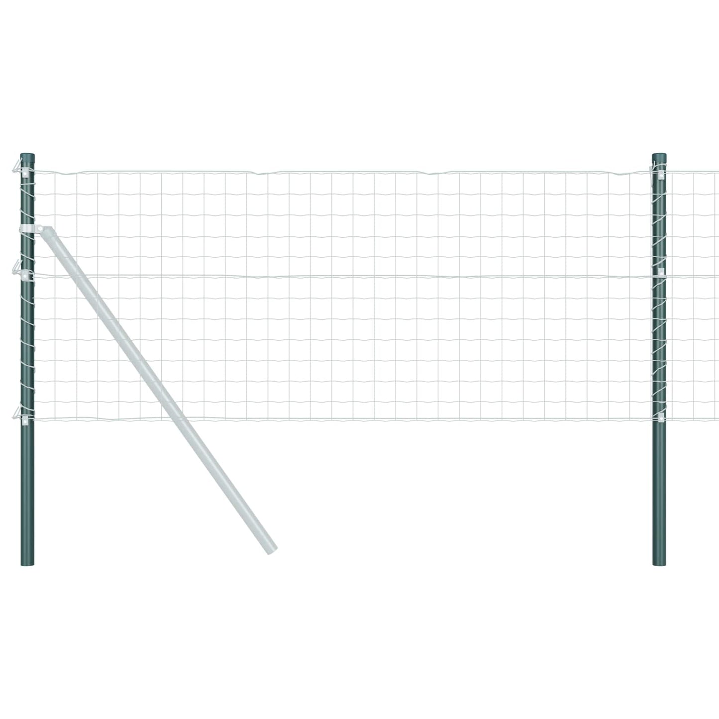 Vidaxl afrasteringspaal 12 pcs groen 120 cm poedergecoat staal