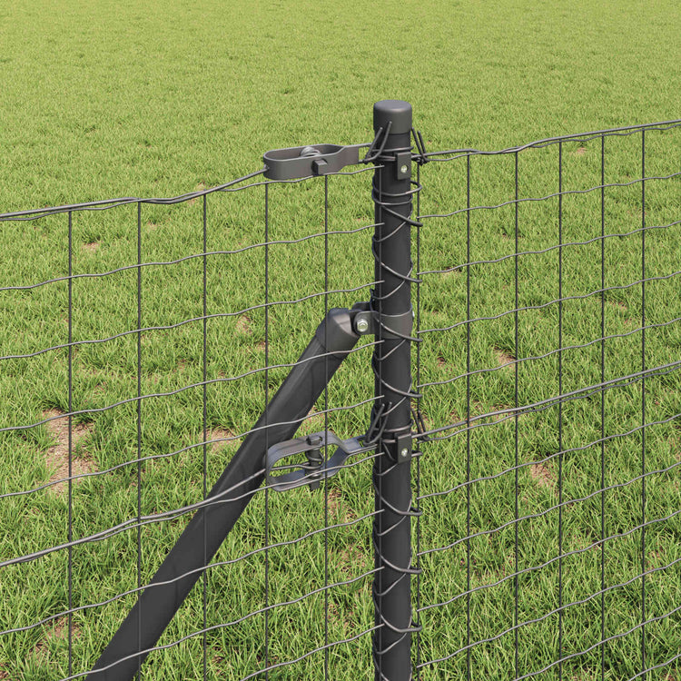 Vidaxl hekpaal 12 st grijs 90 cm poedergecoat staal